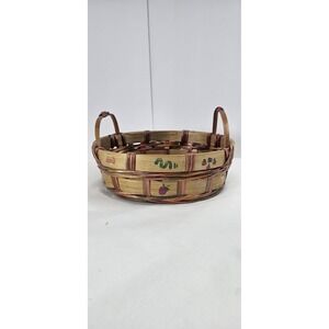 Vintage Woven Market‎ Basket Fruit Vegetable Handled Country Farmhouse Decor